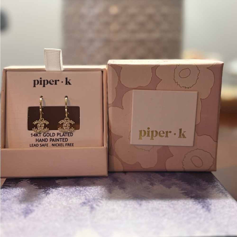 Piper K Gold Plated Crystal Earrings - Picture 2 of 2